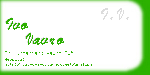 ivo vavro business card